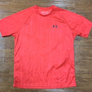 Men’s Under Armour shirt sleeves shirt. Reddish orange color size large